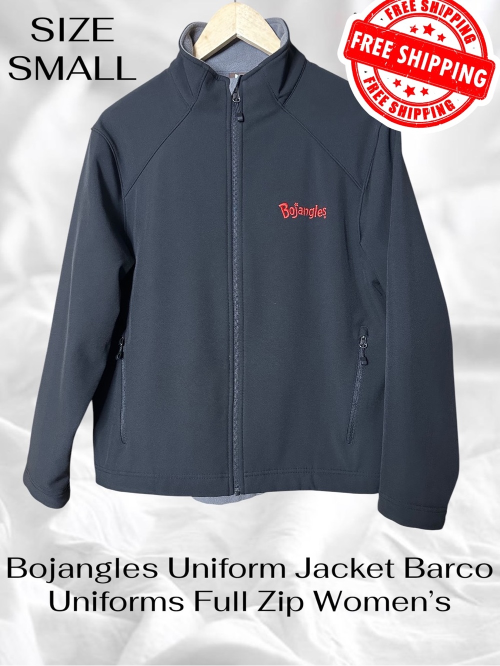 Bojangles Uniform Jacket Barco Uniforms Full Zip Women’s Small FREE SHIPPING